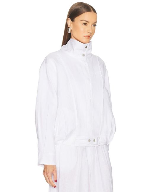 AEXAE White Linen Bomber Jacket