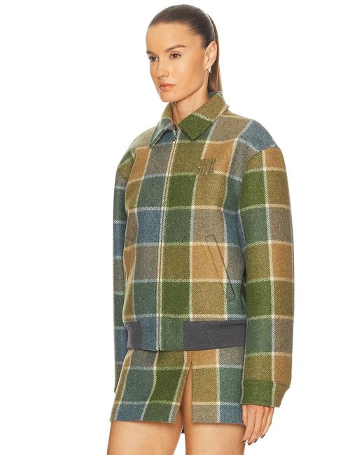 Miu Miu Green Check Padded Jacket