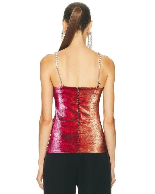 Area Red Crystal Cutout Top