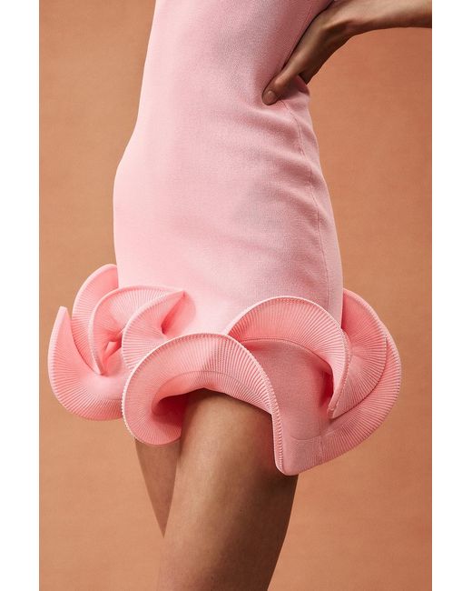 SAME Pink For Fwrd Double Ruffle Mini Dress
