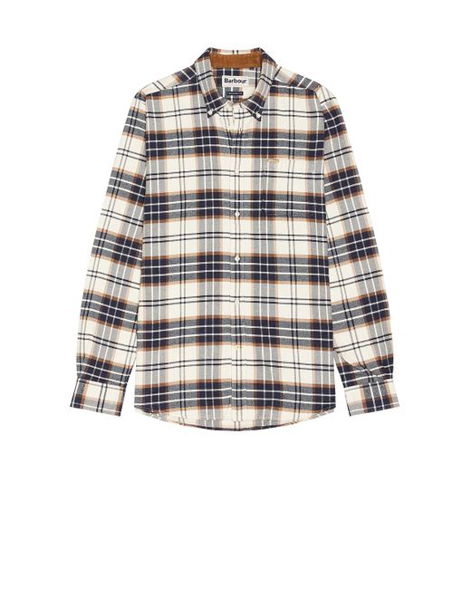 Barbour White Portdown Tailored Checked Shirt for men