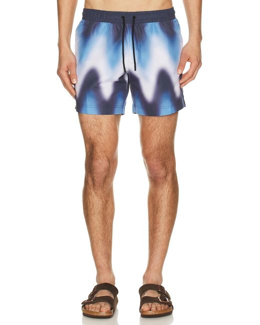 Commas Blue Gradient Wave Classic Swim Short for men