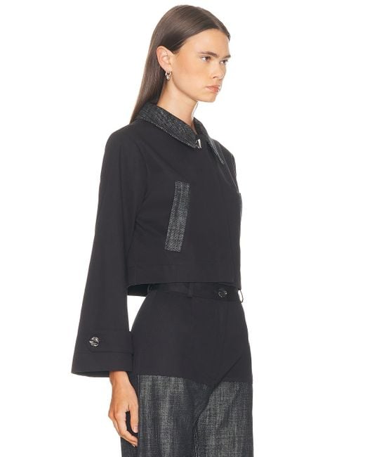 Matthew Bruch Blue Cropped Barn Jacket