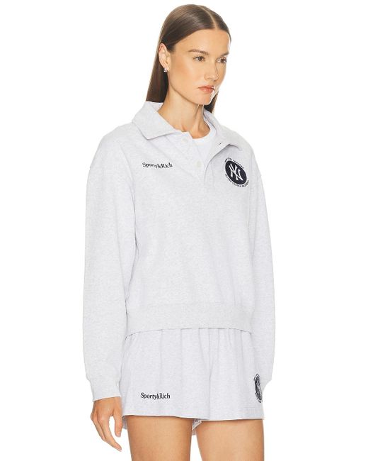 Sporty & Rich White X Ny Yankees World Series Polo Sweater