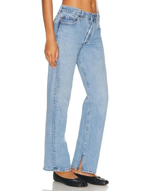 aligrace Blue Vintage Relaxed Split Jeans