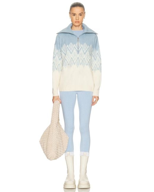 Varley Blue Hedda Fairisle Half Zip Jacket