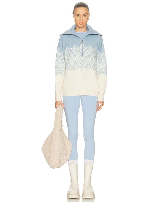 Varley Blue Hedda Fairisle Half Zip Jacket