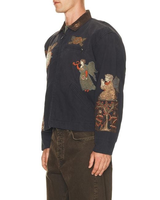 Samuel Zelig Gray Folk Work Jacket for men