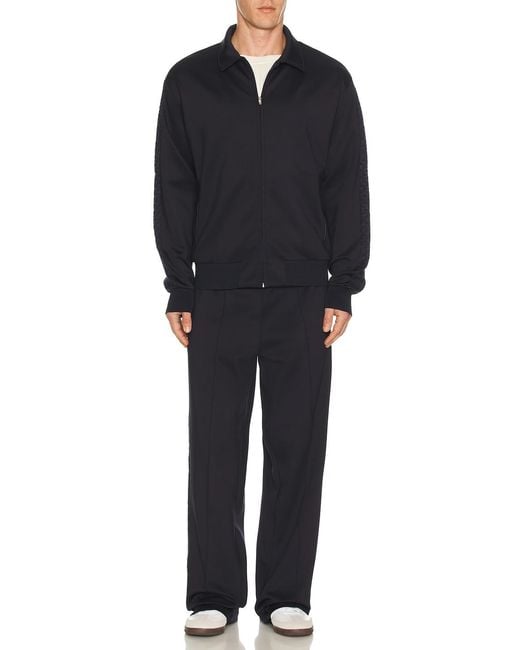 Palmes Blue Tricot Track Jacket for men