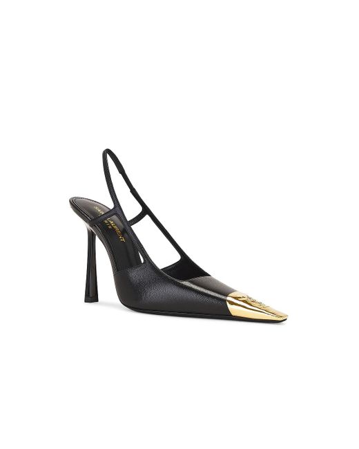 Saint Laurent Black Jeanne Slingback Pump