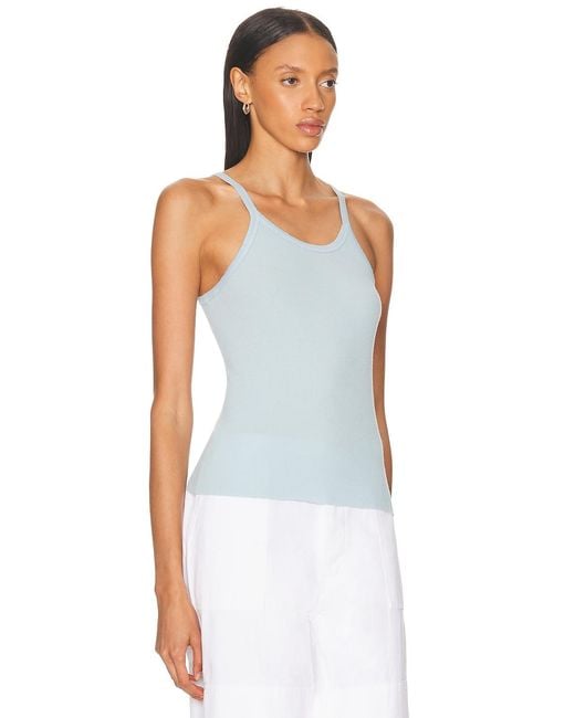 ÉTERNE Blue Rib Tank Top