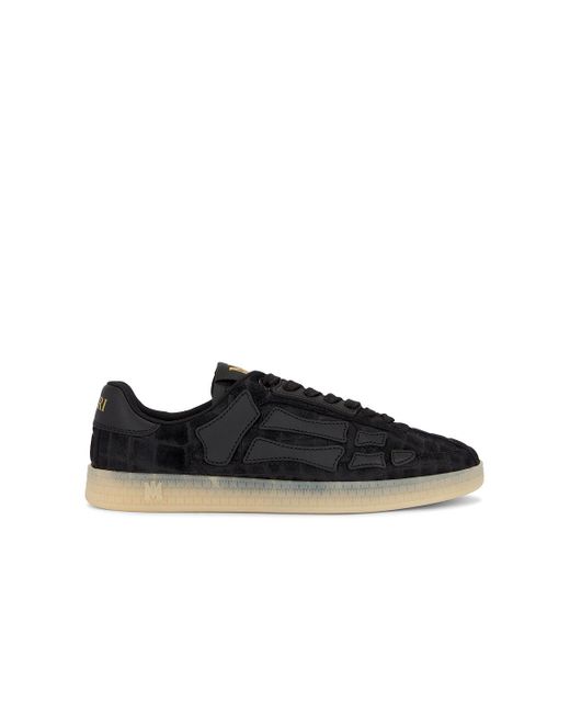 Amiri Black Croc Debossed Pacific Bones Sneaker for men