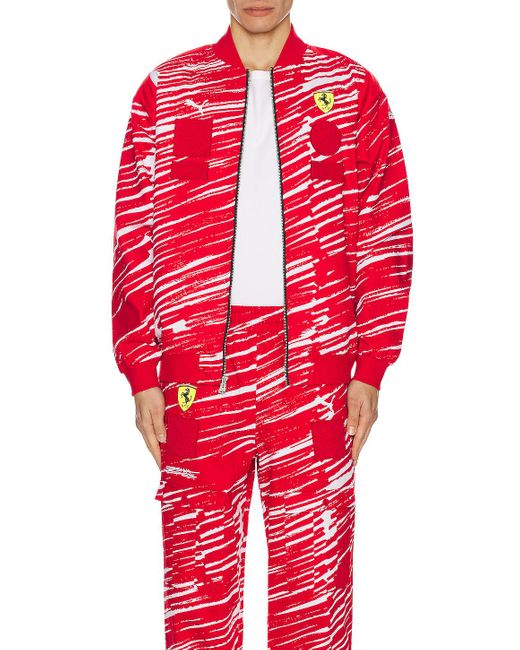 PUMA Red Ferrari X Joshua Vides Race Jacket for men
