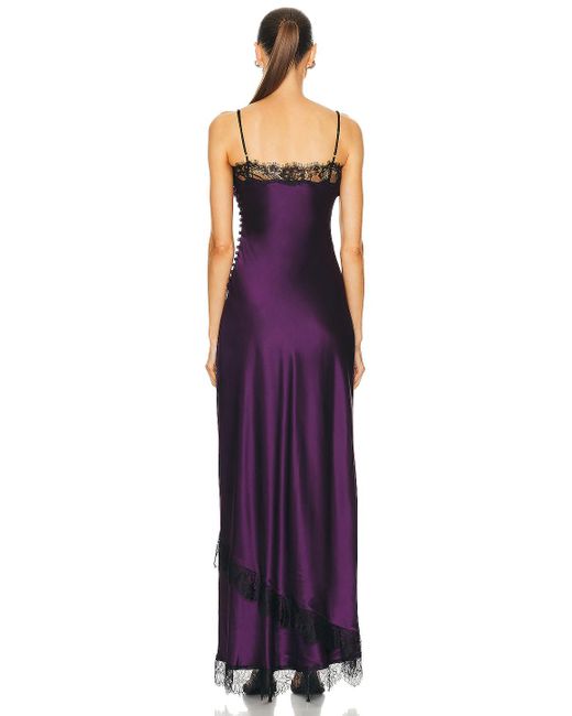 Nicholas Purple Sage Lace Trim Slip Dress