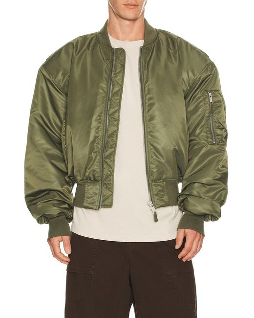 Entire studios Green Cropped Broad Bomber for men