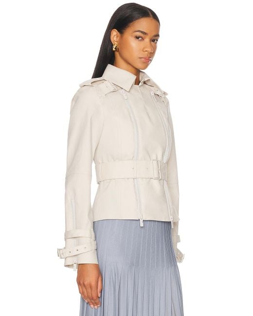 Burberry White Belted Jacket