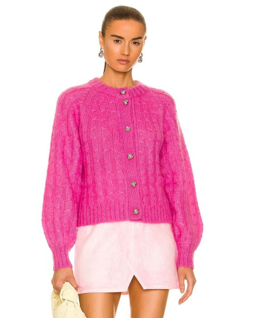 ganni cable knit cardigan