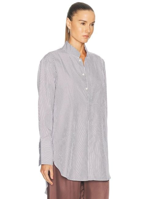 Comme Si Gray Mandrin Collar Tunic Top