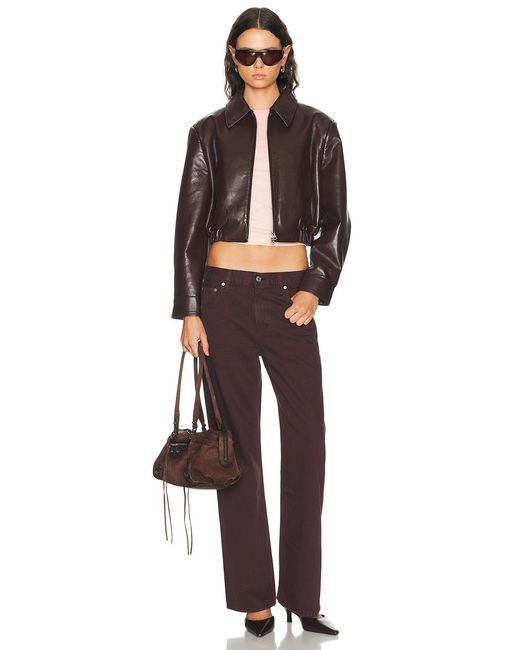 Agolde Brown Nahla Cropped Jacket