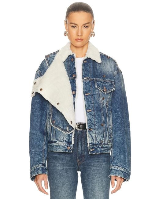 R13 Blue Bib Trucker Jacket