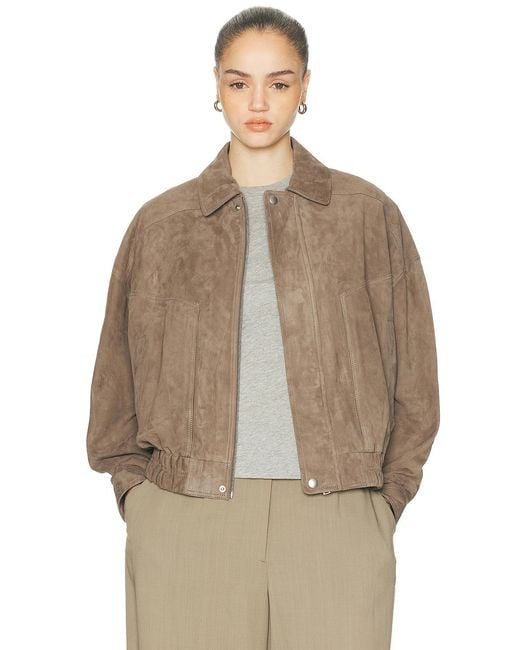 Arma Brown Frederica Suede Bomber Jacket