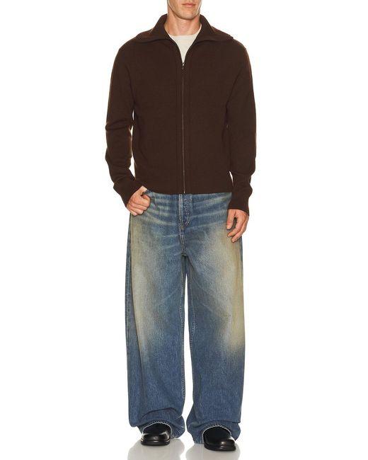 Entire studios Brown Knit Zip Up Jacket for men