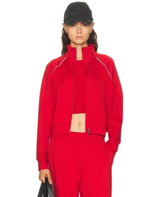 Beyond Yoga Red The Flow Bomber Jacket