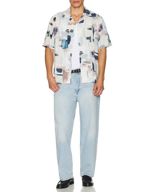 Rag & Bone White Avery Printed Shirt for men