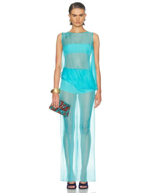 SEV Blue Draped Skirt
