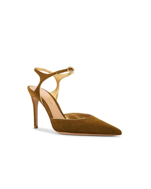 Gianvito Rossi White Ankle Strap Pump