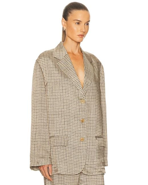 Acne Natural Junida Check Fluid Blazer