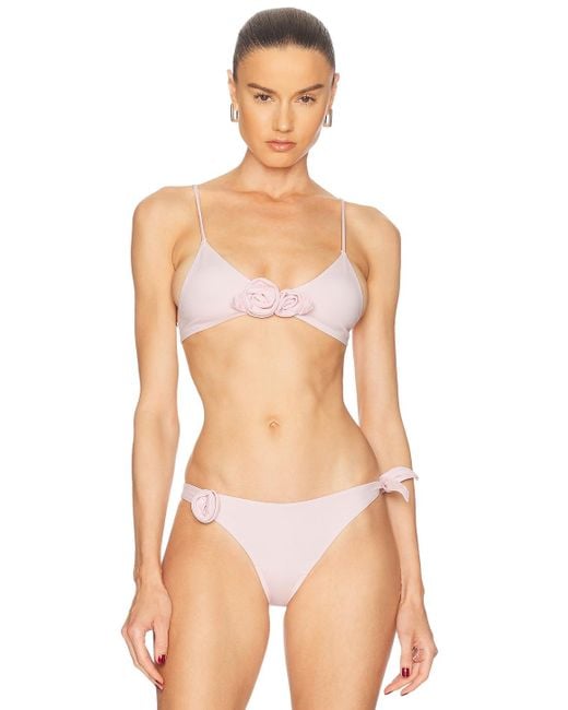 Coperni Pink Flower Bikini Top