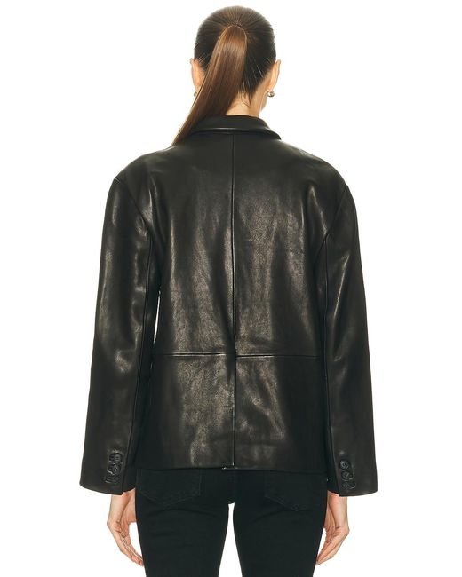 GRLFRND Black Marlo Leather Blazer