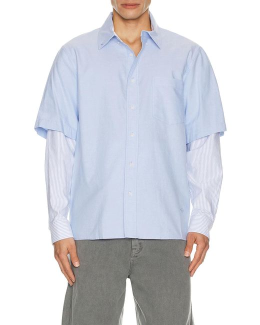 Jonathan Simkhai Blue Quade Double Sleeve Shirt for men