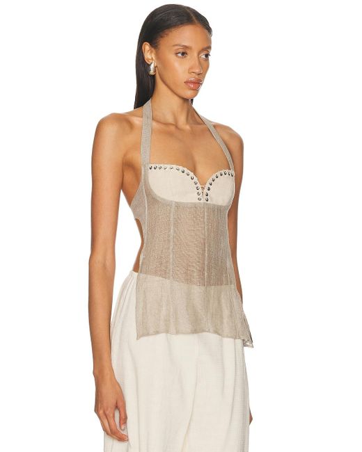 Ludovic de Saint Sernin White Robin Halter Top