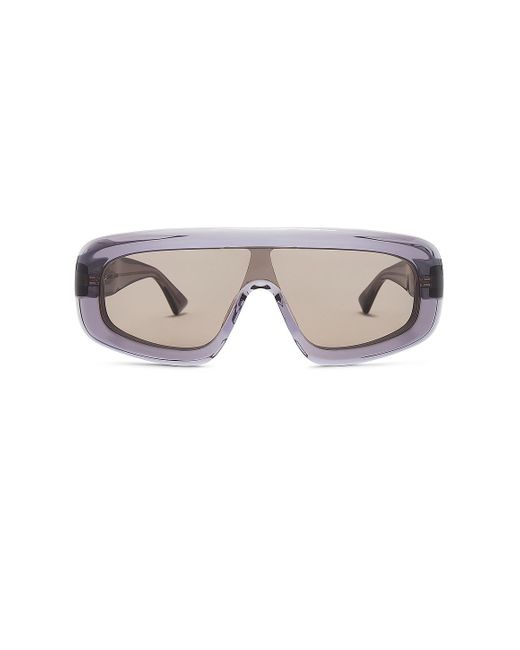 Bottega Veneta Gray Curvy Mask Sunglasses