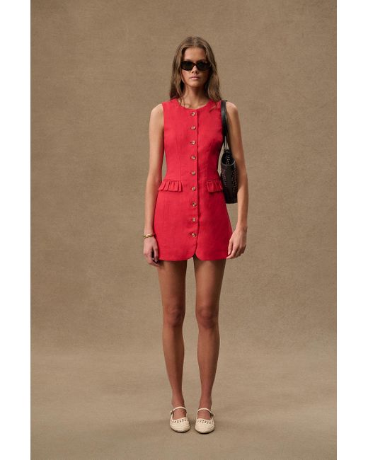 Posse Red X Fwrd Matilda Button Down Mini Dress
