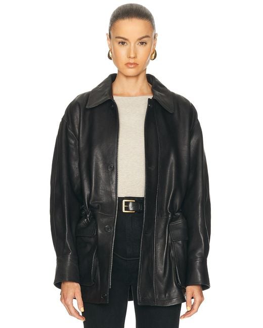 Arma Black Maeve Leather Barn Jacket