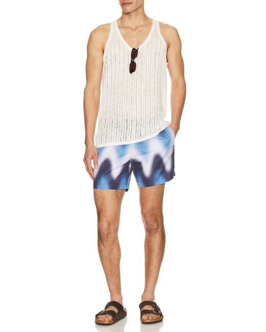 Commas Blue Gradient Wave Classic Swim Short for men