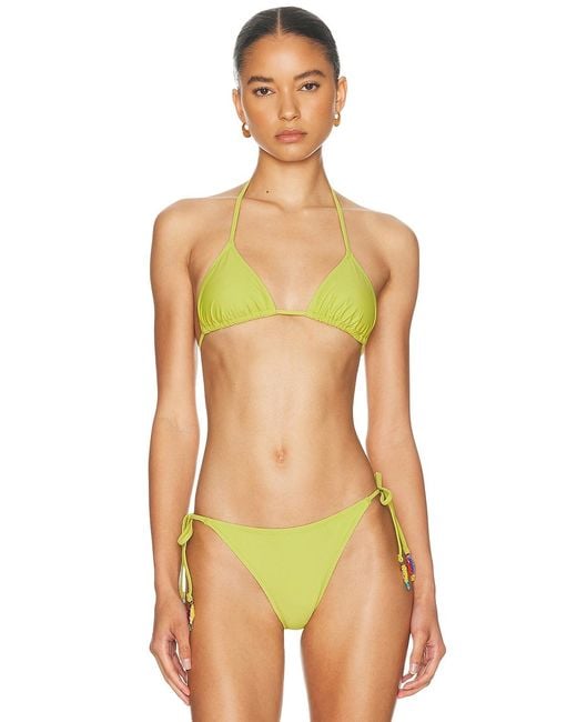 Solid & Striped Yellow The Iris Bikini Top
