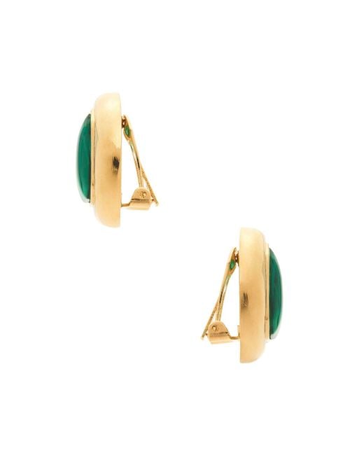 Ben-Amun Green Rectangle Stud Earrings