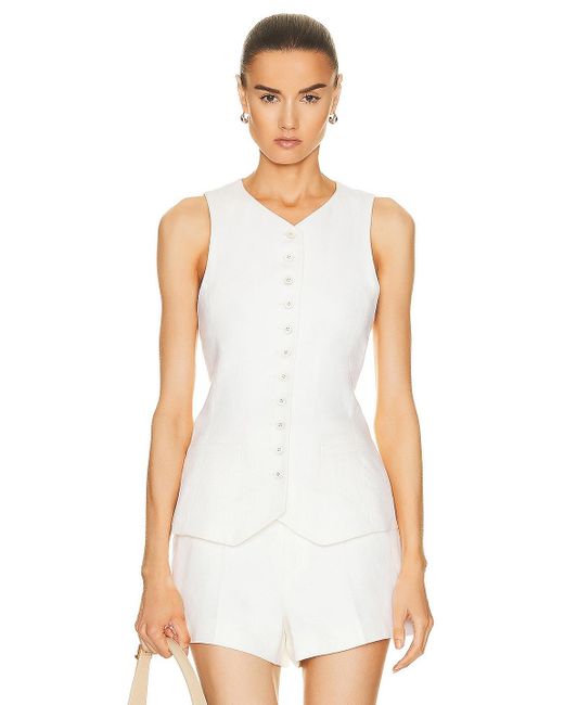 Chloé Linen Waistcoat Top in White | Lyst