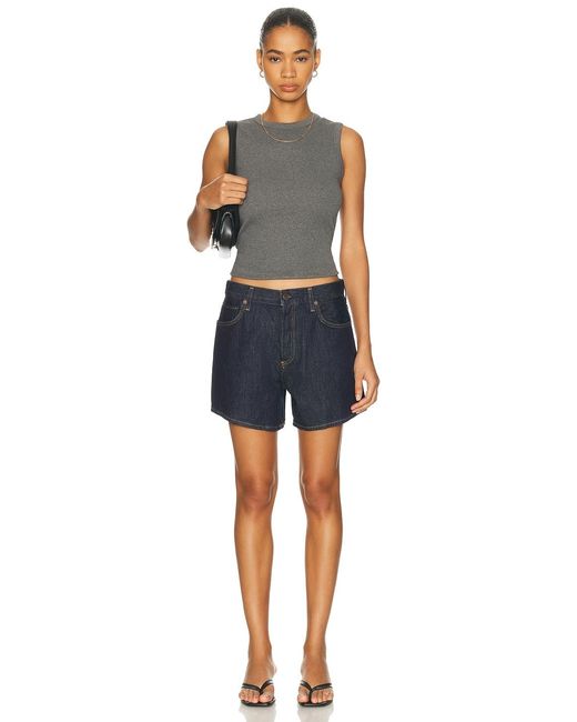 Agolde Blue Leith Oversized Shorts