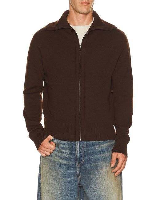 Entire studios Brown Knit Zip Up Jacket for men