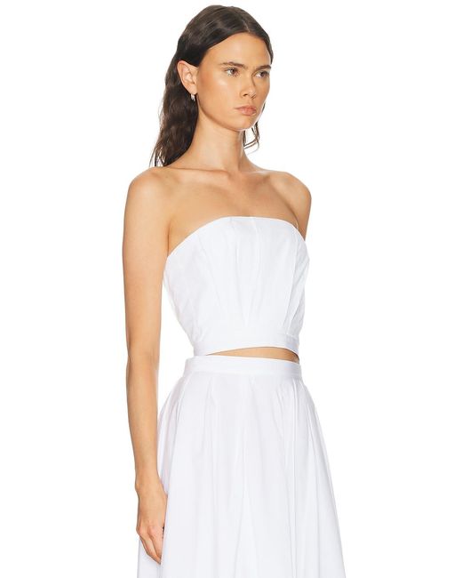 Twp White Pleated Bustier Top