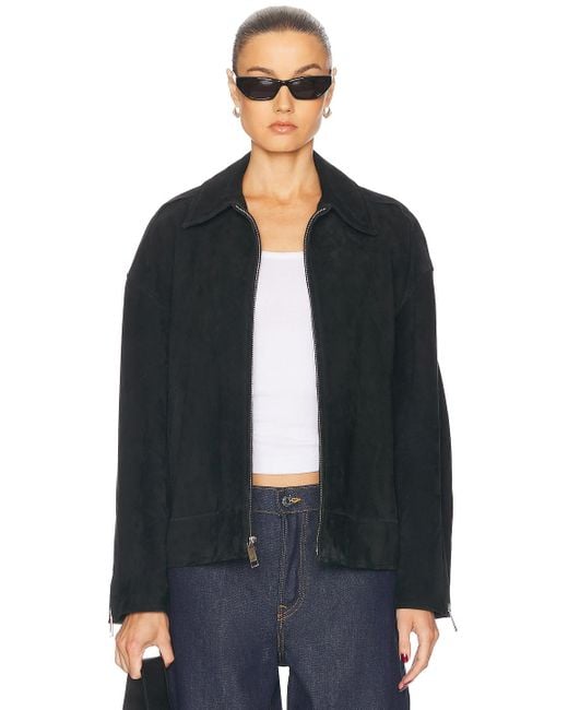 GRLFRND Blue Alek Suede Jacket