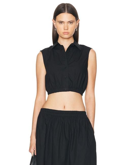 AEXAE Black Button Up Top