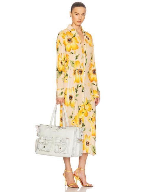 Acne White Multipocket Tote Bag