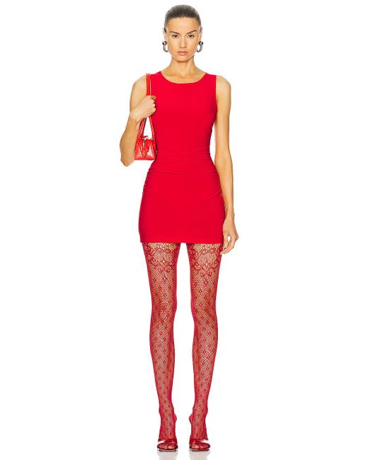 Wolford Red Fleur Net Tights