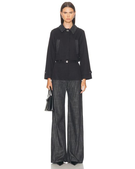 Matthew Bruch Blue Cropped Barn Jacket